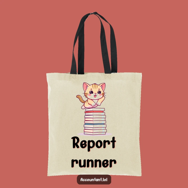 Funny Kitten Tote Bag: Leap Over Reports - Chic & Hilarious Accessory, Ideal Funny Gift