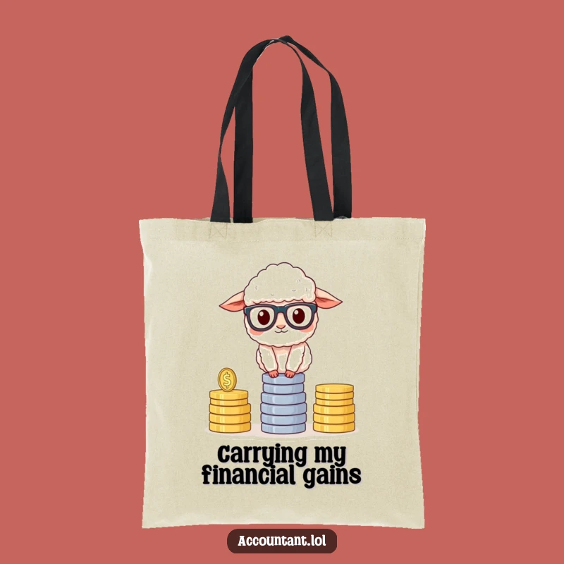 Funny Sheep Accountant Tote Bag: Stylish Financial Humor Carry-All for Savvy Shoppers