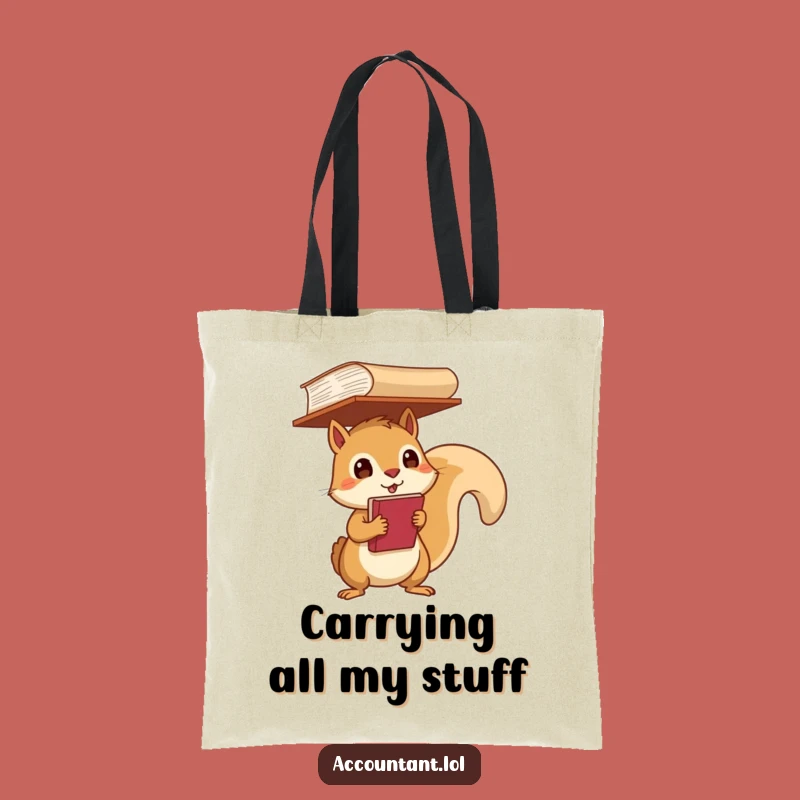 Funny Squirrel Ledger Tote Bag: Carry All - Practical Gift!