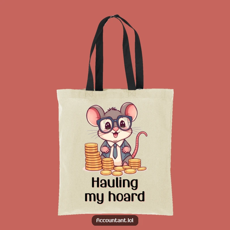 Funny Mouse Accountant Tote Bag: Chic Coin Sorting Business Carryall