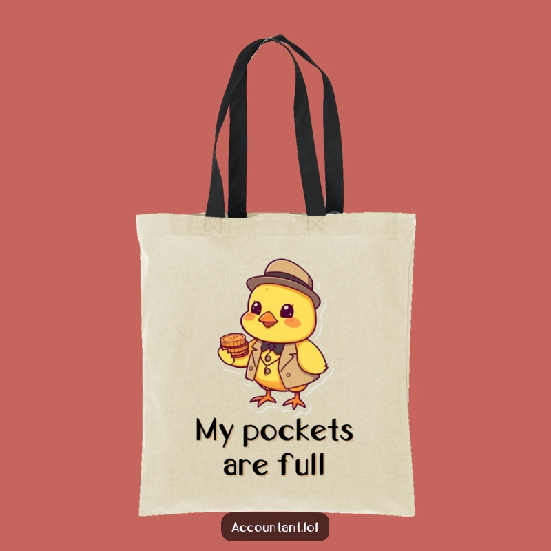 Funny Chick Investor Tote Bag - Stylish Yellow Bird Bag, Great Gift for Shoppers